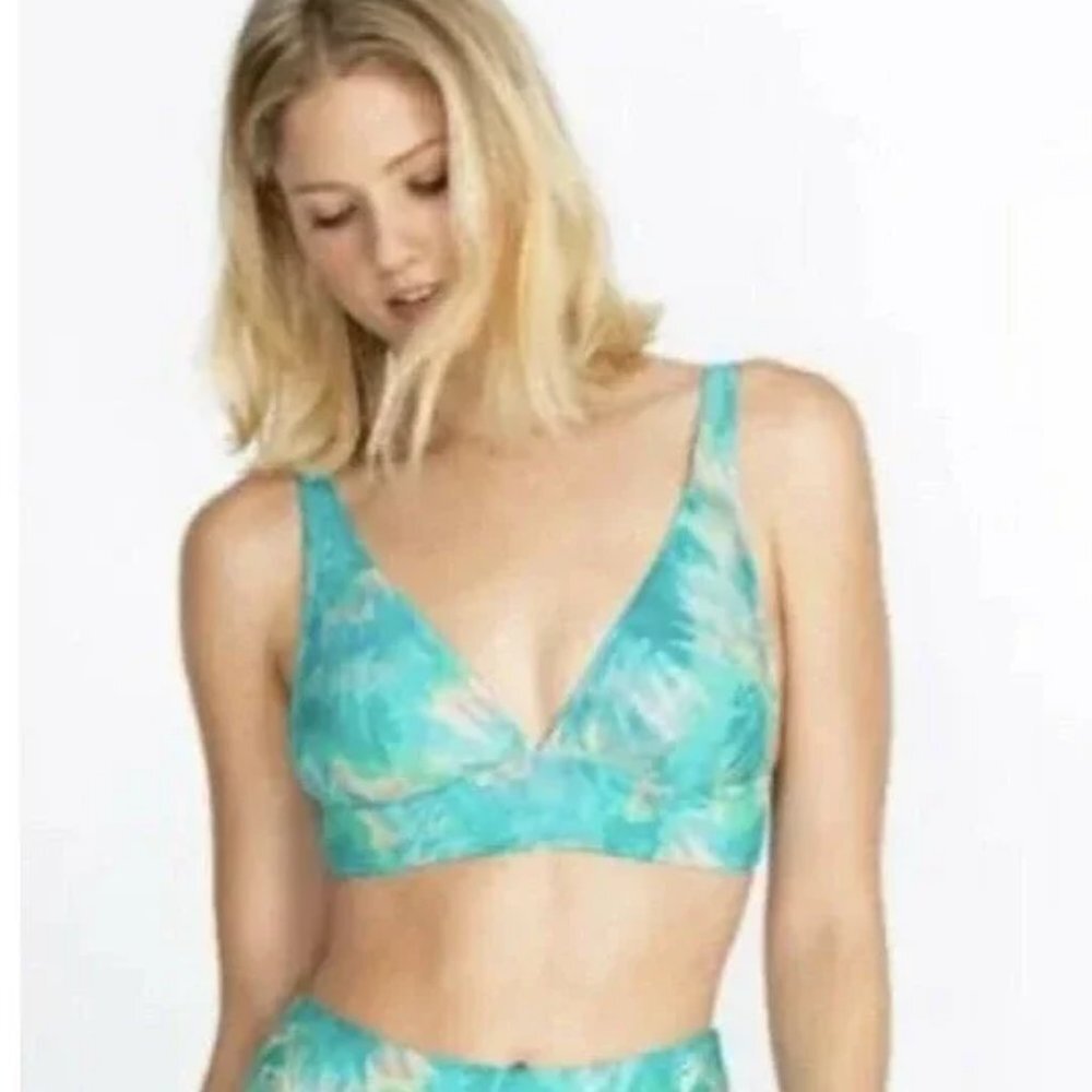 NWT JOHNNY WAS CALME Aqua Tie Dye Bikini Swim Top Sports Bra Various Sizes